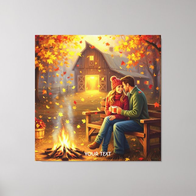 Fantasy Cute Campfire Land Canvastryck (Framsida)