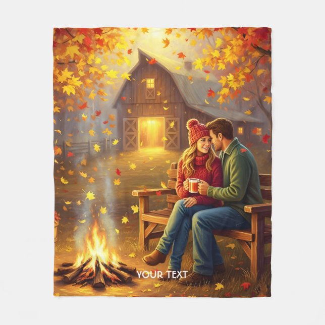 Fantasy Cute Campfire Land Fleecefilt (Framsidan)