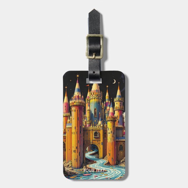 Fantasy Cute Castle från Pencil Bagagebricka (Vertikal Framsida)