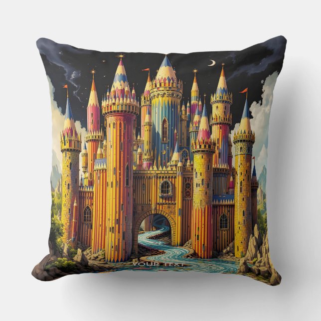 Fantasy Cute Castle från Pencil Kudde (Framsida)