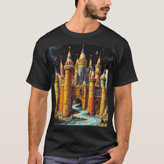 Fantasy Cute Castle från Pencil T Shirt (Framsida)