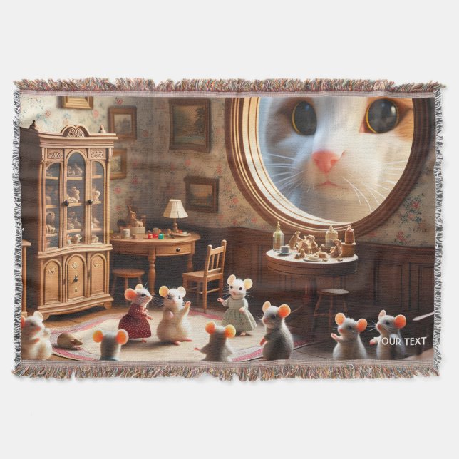 Fantasy Cute Cat Öga Mouses Filt (Framsidan)