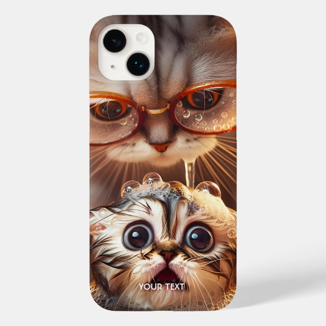 Fantasy Cute Cat Tvättande Kitten (Baksida)