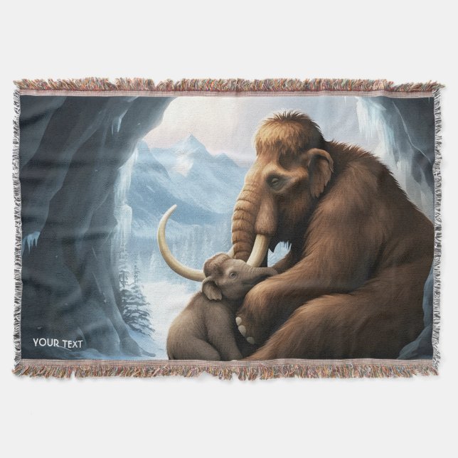 Fantasy Cute Cave Baby Mammoth Filt (Framsidan)