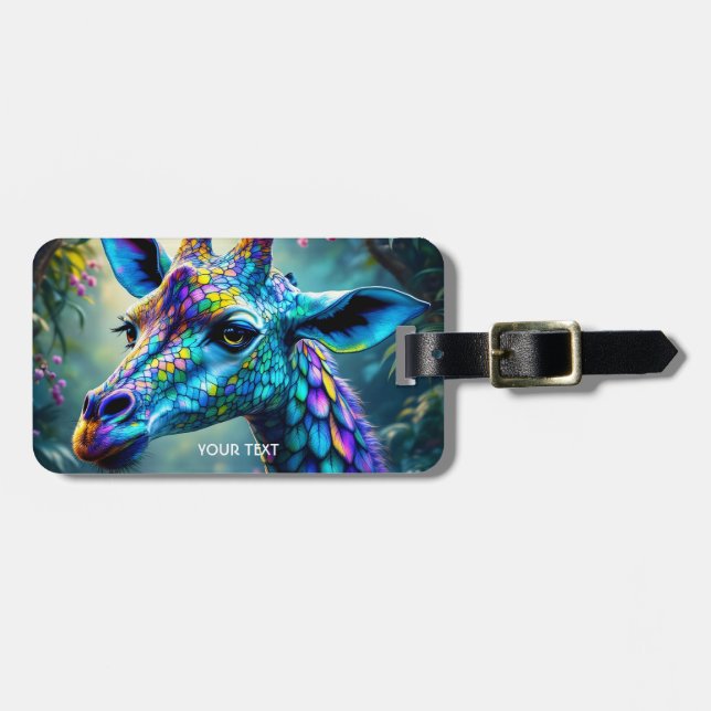 Fantasy Cute Chameleon som Giraffe Bagagebricka (Horisontell Framsida)