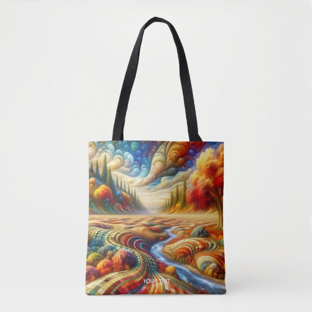 Fantasy Cute Checkated Surreal Ligcape Tygkasse (Framsida)
