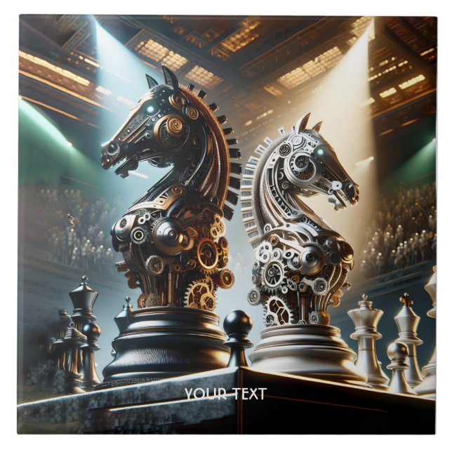Fantasy Cute Chess Knight Delarare Kakelplatta (Framsidan)
