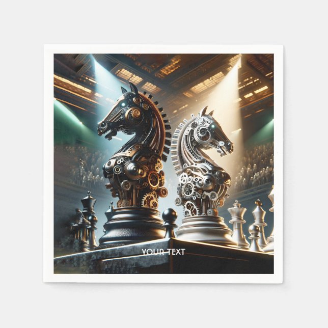 Fantasy Cute Chess Knight Delarare Pappersservett (Framsidan)