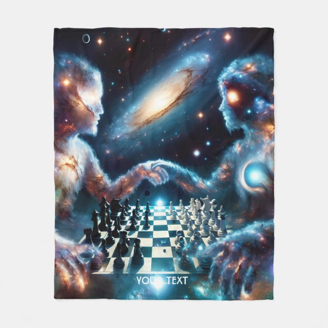 Fantasy Cute Chess Space Stars Fleecefilt (Framsidan)