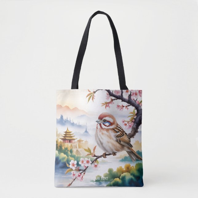 Fantasy Cute Chinese Bird Blommar Tygkasse (Framsida)
