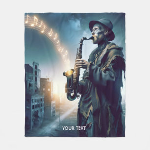 Fantasy Cute City Music Man Fleecefilt