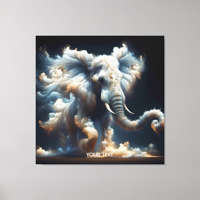 Fantasy Cute Clouds Elephant Smoke Canvastryck (Framsida)