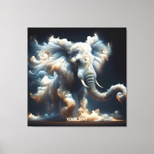 Fantasy Cute Clouds Elephant Smoke Canvastryck