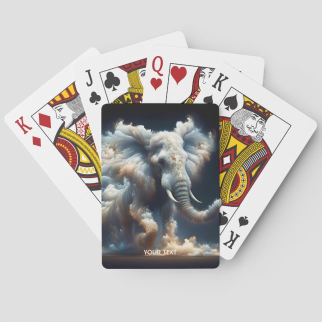 Fantasy Cute Clouds Elephant Smoke Casinokort (Baksidan)
