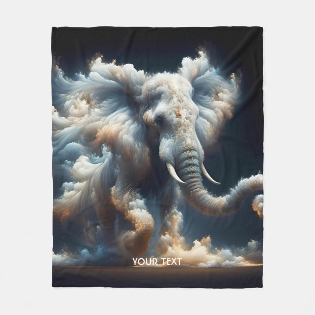 Fantasy Cute Clouds Elephant Smoke Fleecefilt (Framsidan)