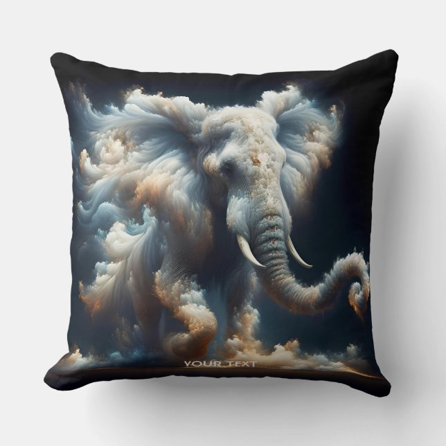 Fantasy Cute Clouds Elephant Smoke Kudde (Framsida)