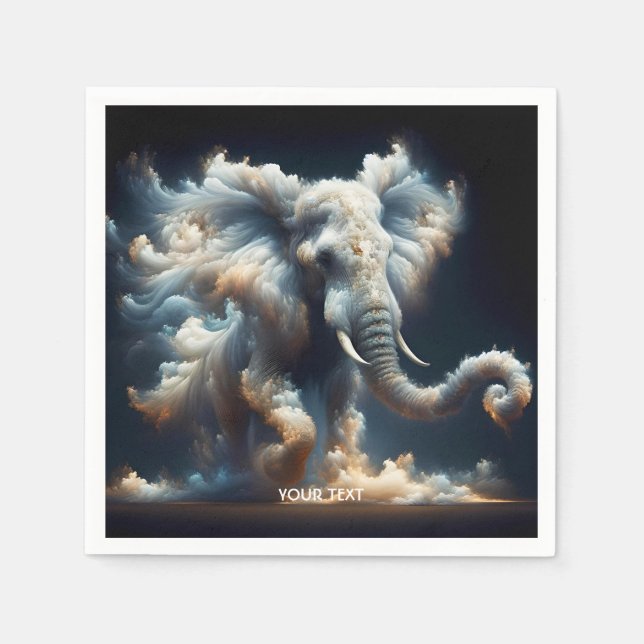 Fantasy Cute Clouds Elephant Smoke Pappersservett (Framsidan)