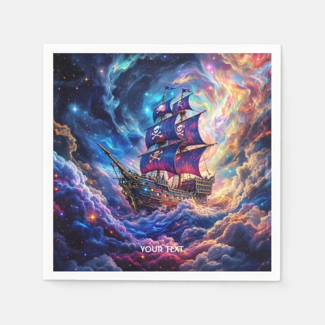 Fantasy Cute Clouds Frakt Space Pappersservett (Framsidan)