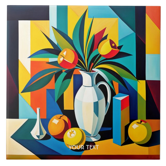 Fantasy Cute Cubist Life Kakelplatta (Framsidan)