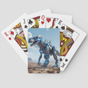 Fantasy Cute Cyborg Dinosaur Desert Casinokort
