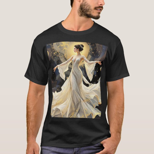 Fantasy Cute Dam dansande Space T Shirt (Framsida)