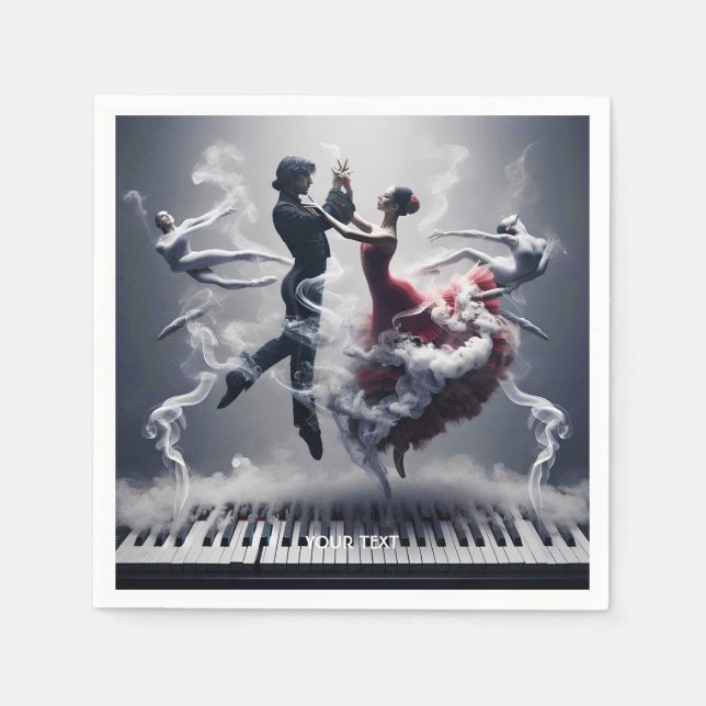 Fantasy Cute Dancer Ballerina Piano Pappersservett (Framsidan)