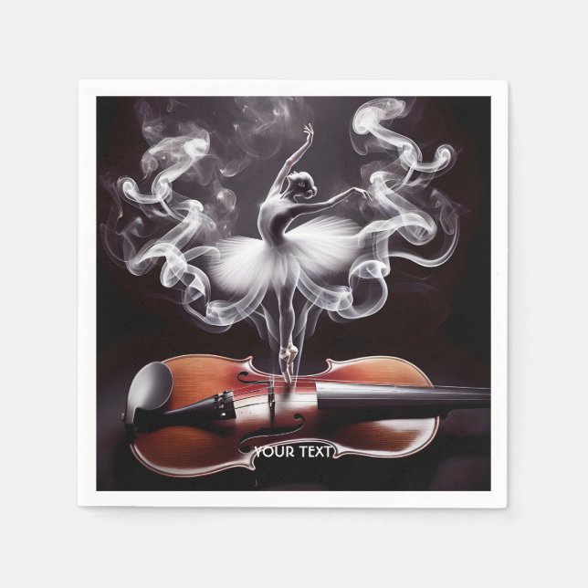 Fantasy Cute Dancing Ballerina Violin Pappersservett (Framsidan)