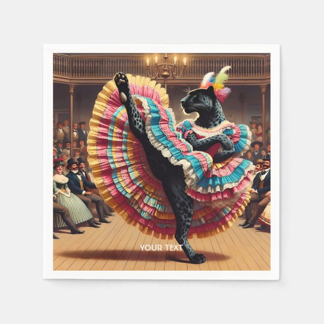 Fantasy Cute Dancing Panther Crowd Pappersservett (Framsidan)