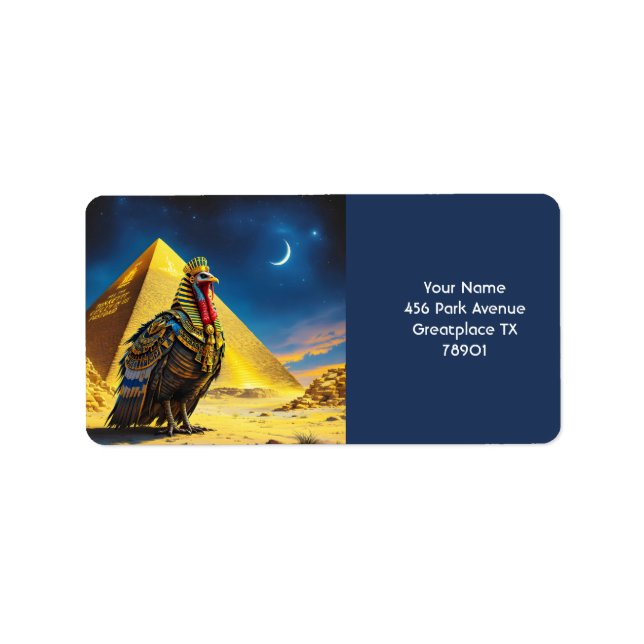Fantasy Cute Desert Pharaoh Turkiet Adressetikett (Framsidan)