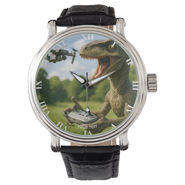 Fantasy Cute Dinosaur Drone Forest Armbandsur (Framsida)