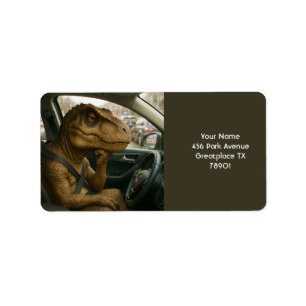 Fantasy Cute Dinosaur - Körbil Adressetikett
