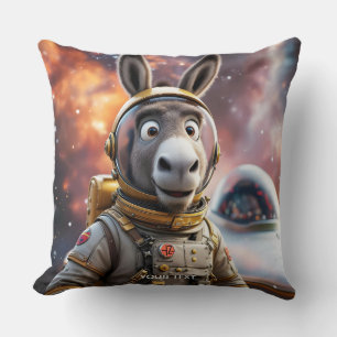 Fantasy Cute Donkey Astronaut Space Kudde