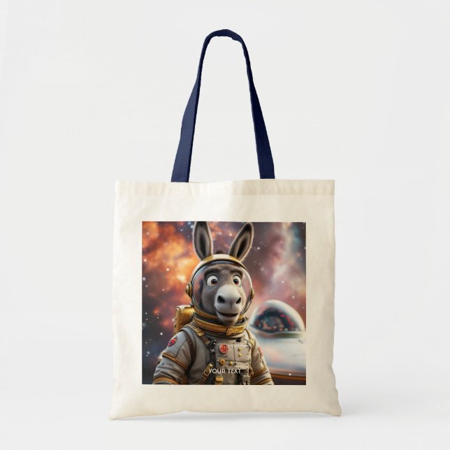 Fantasy Cute Donkey Astronaut Space Tygkasse (Framsidan)