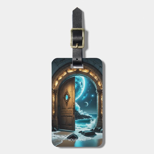 Fantasy Cute Door Ocean Måne Bagagebricka (Vertikal Framsida)