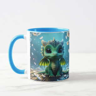 Fantasy Cute Dragon Baby Sakura Mugg