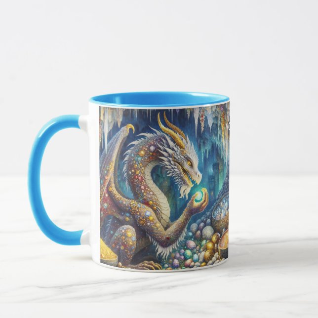 Fantasy Cute Dragon Stone Cavern Mugg (Vänster)