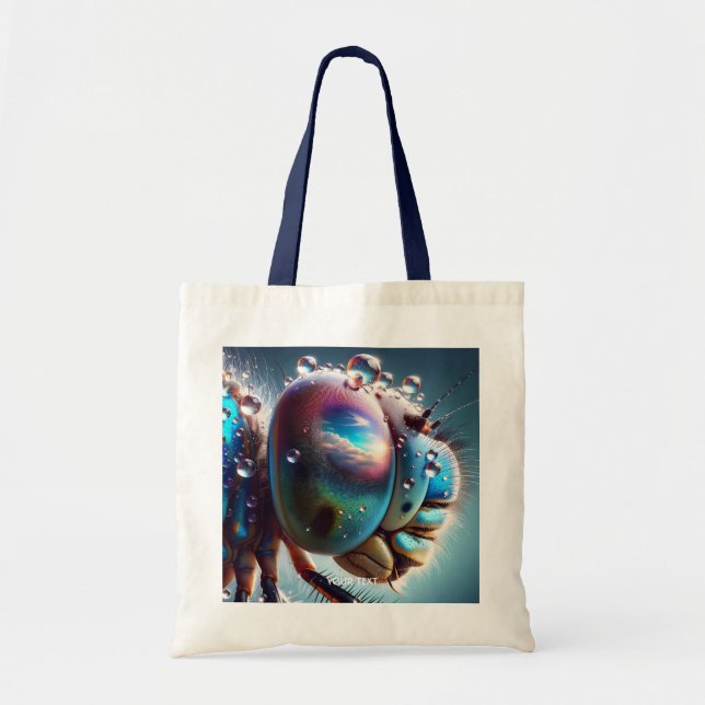 Fantasy Cute Dragonfly Makro Photo Tygkasse (Framsidan)