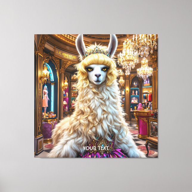 Fantasy Cute Drama Llama Queen Canvastryck (Framsida)