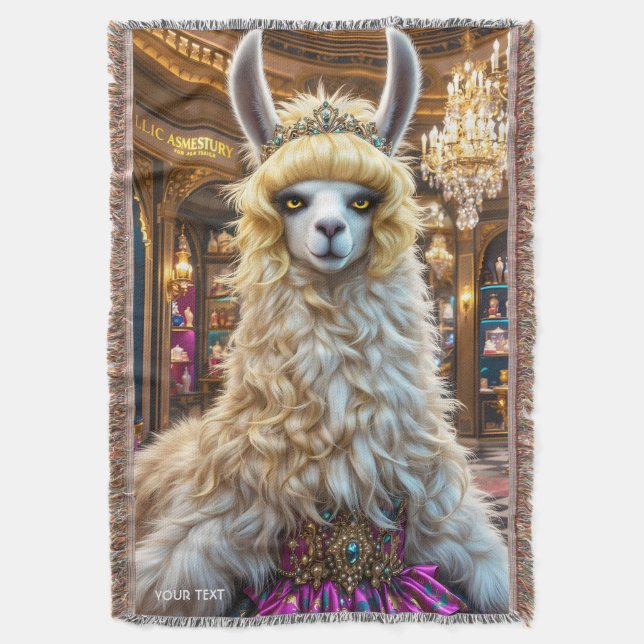 Fantasy Cute Drama Llama Queen Filt (Framsidan Vertikal)
