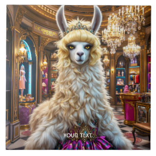 Fantasy Cute Drama Llama Queen Kakelplatta