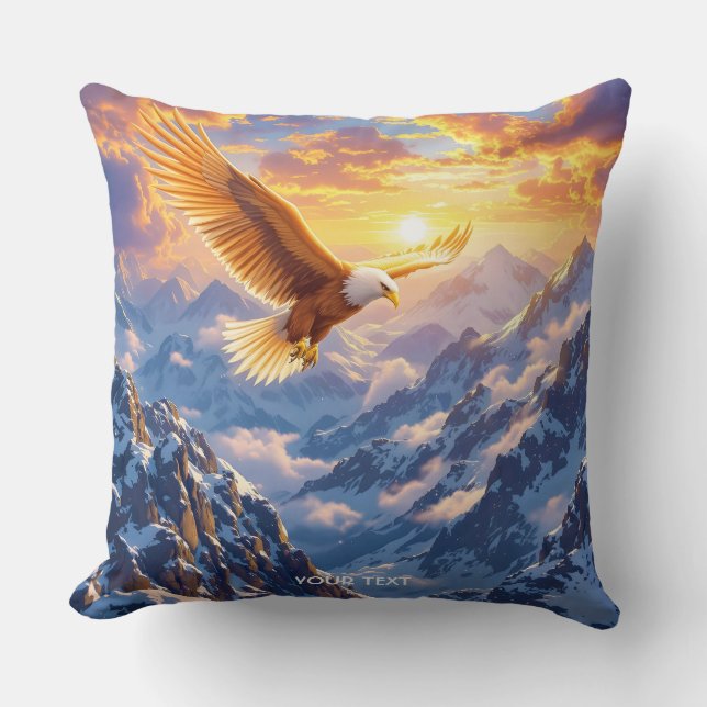 Fantasy Cute Eagle Mountains Sunrise Kudde (Framsida)