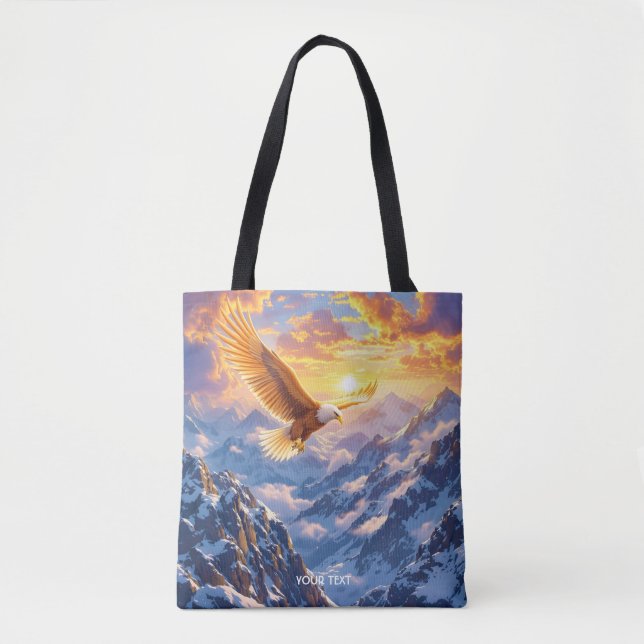 Fantasy Cute Eagle Mountains Sunrise Tygkasse (Framsida)