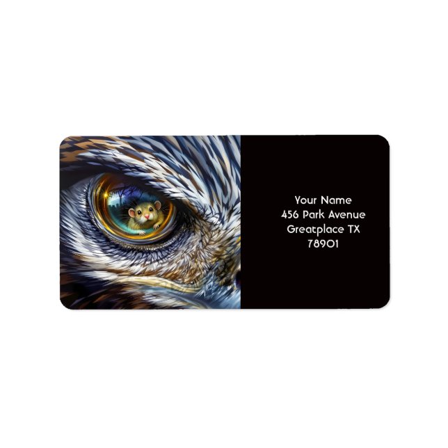 Fantasy Cute Eagle Ögon Mouse Adressetikett (Framsidan)