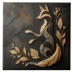 Fantasy Cute Elegant Fox Teckning Kakelplatta