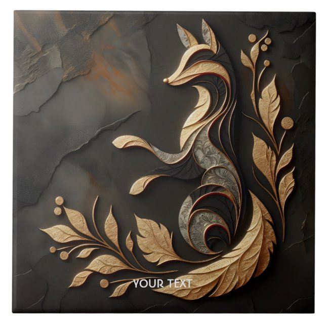 Fantasy Cute Elegant Fox Teckning Kakelplatta (Framsidan)