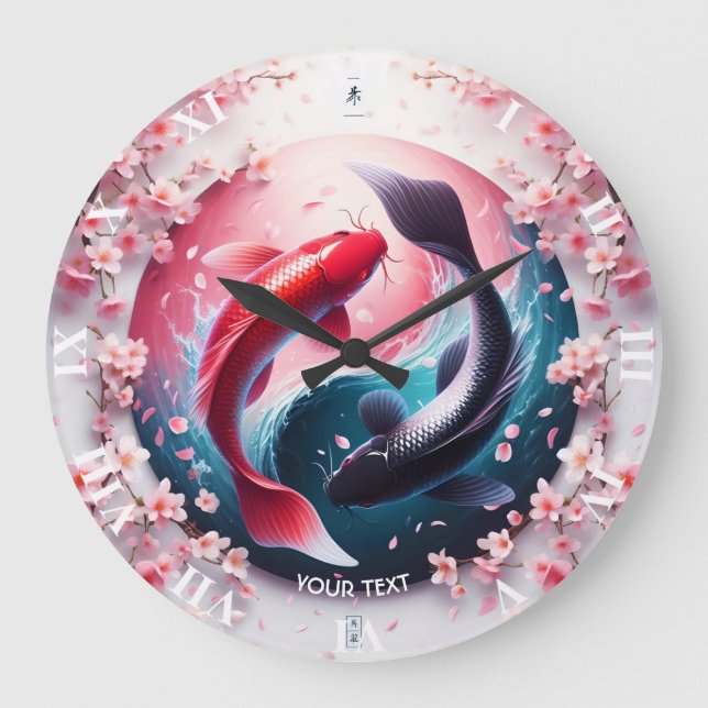 Fantasy Cute Elegant Yin Yang Stor Klocka (Framsida)