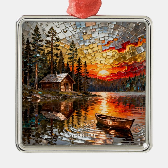 Fantasy Cute Embossed Metall liggande Julgransprydnad Metall (Framsidan)