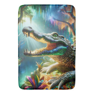 Fantasy Cute Enchanted Crokodile Jungle Badrumsmatta