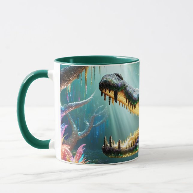 Fantasy Cute Enchanted Crokodile Jungle Mugg (Vänster)