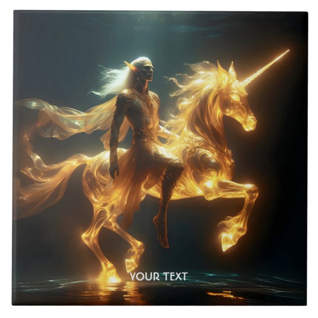 Fantasy Cute Ethereal Underwater Unicorn Kakelplatta (Framsidan)